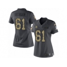 Women's Nike Minnesota Vikings #61 Joe Berger Limited Black 2016 Salute to Service NFL Jersey