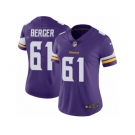 Women's Nike Minnesota Vikings #61 Joe Berger Vapor Untouchable Limited Purple Team Color NFL Jersey