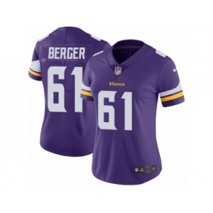 Women's Nike Minnesota Vikings #61 Joe Berger Vapor Untouchable Limited Purple Team Color NFL Jersey