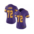 Women's Nike Minnesota Vikings #72 Jake Long Limited Purple Rush NFL Jersey