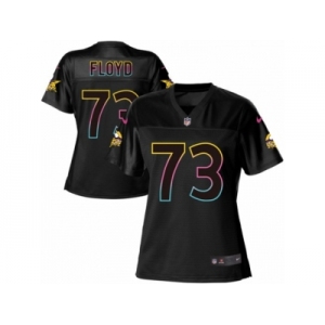Women's Nike Minnesota Vikings #73 Sharrif Floyd Game Black Fashion NFL Jersey