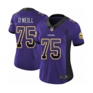 Women's Nike Minnesota Vikings #75 Brian O'Neill Limited Purple Rush Drift Fashion NFL Jersey