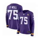 Women's Nike Minnesota Vikings #75 Brian O'Neill Limited Purple Therma Long Sleeve NFL Jersey