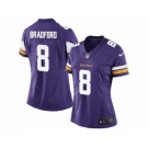 Women's Nike Minnesota Vikings #8 Sam Bradford Limited Purple Team Color NFL Jersey