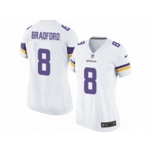 Women's Nike Minnesota Vikings #8 Sam Bradford Limited White NFL Jersey