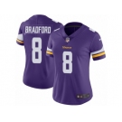 Women's Nike Minnesota Vikings #8 Sam Bradford Vapor Untouchable Limited Purple Team Color NFL Jersey