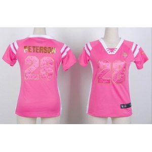 nike women jerseys minnesota vikings #28 adrian peterson pink[fashion Rhinestone sequins]