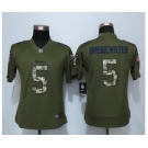 nike women nfl jerseys Minnesota Vikings #5 Teddy Bridgewater army green[nike Limited Salute To Service]