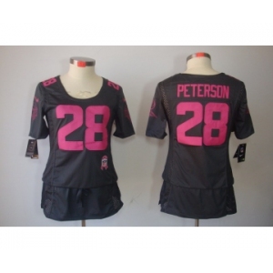 nike women nfl jerseys minnesota vikings #28 peterson dk.grey[breast cancer awareness]