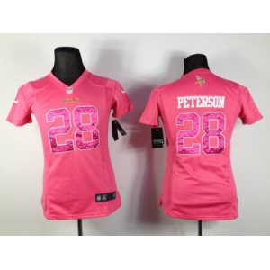 nike women nfl jerseys minnesota vikings #28 peterson pink[nike]