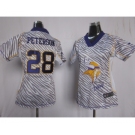 nike women nfl jerseys minnesota vikings #28 peterson[fem fan zebra]