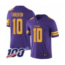 Youth Minnesota Vikings #10 Fran Tarkenton Limited Purple Rush Vapor Untouchable 100th Season Football Jersey