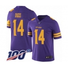 Youth Minnesota Vikings #14 Stefon Diggs Limited Purple Rush Vapor Untouchable 100th Season Football Jersey