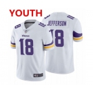 Youth Minnesota Vikings #18 Justin Jefferson 2020 White Vapor Untouchable Limited Stitched Jersey