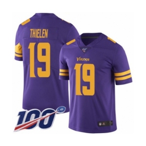 Youth Minnesota Vikings #19 Adam Thielen Limited Purple Rush Vapor Untouchable 100th Season Football Jersey