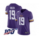 Youth Minnesota Vikings #19 Adam Thielen Purple Team Color Vapor Untouchable Limited Player 100th Season Football Jersey