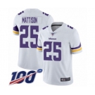Youth Minnesota Vikings #25 Alexander Mattison White Vapor Untouchable Limited Player 100th Season Football Jersey