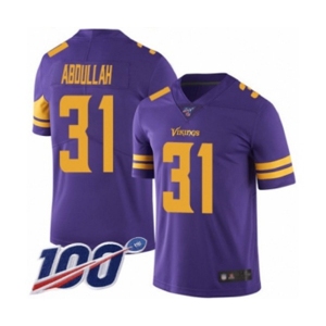 Youth Minnesota Vikings #31 Ameer Abdullah Limited Purple Rush Vapor Untouchable 100th Season Football Jersey