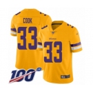 Youth Minnesota Vikings #33 Dalvin Cook Limited Gold Inverted Legend 100th Season Football Jersey