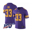 Youth Minnesota Vikings #33 Dalvin Cook Limited Purple Rush Vapor Untouchable 100th Season Football Jersey