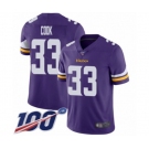 Youth Minnesota Vikings #33 Dalvin Cook Purple Team Color Vapor Untouchable Limited Player 100th Season Football Jersey