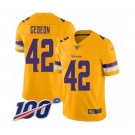 Youth Minnesota Vikings #42 Ben Gedeon Limited Gold Inverted Legend 100th Season Football Jersey