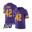 Youth Minnesota Vikings #42 Ben Gedeon Limited Purple Rush Vapor Untouchable 100th Season Football Jersey