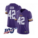 Youth Minnesota Vikings #42 Ben Gedeon Purple Team Color Vapor Untouchable Limited Player 100th Season Football Jersey