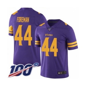 Youth Minnesota Vikings #44 Chuck Foreman Limited Purple Rush Vapor Untouchable 100th Season Football Jersey