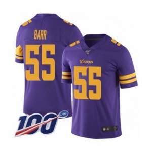 Youth Minnesota Vikings #55 Anthony Barr Limited Purple Rush Vapor Untouchable 100th Season Football Jersey