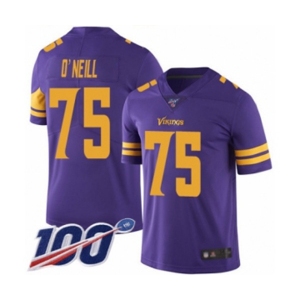 Youth Minnesota Vikings #75 Brian O'Neill Limited Purple Rush Vapor Untouchable 100th Season Football Jersey