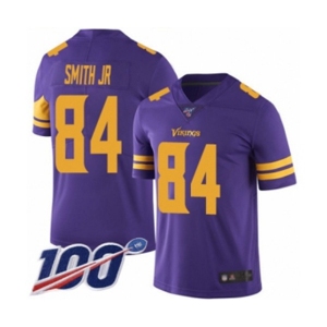 Youth Minnesota Vikings #84 Irv Smith Jr. Limited Purple Rush Vapor Untouchable 100th Season Football Jersey