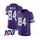 Youth Minnesota Vikings #84 Irv Smith Jr. Purple Team Color Vapor Untouchable Limited Player 100th Season Football Jersey