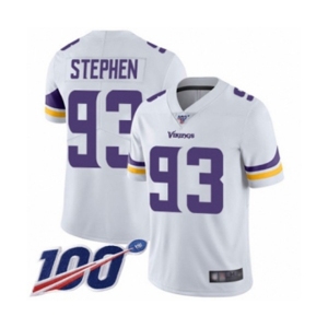 Youth Minnesota Vikings #93 Shamar Stephen White Vapor Untouchable Limited Player 100th Season Football Jersey