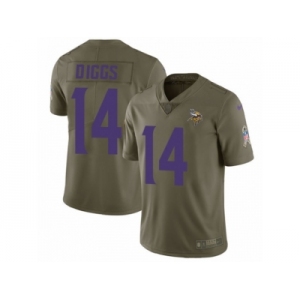 Youth Nike Minnesota Vikings #14 Stefon Diggs Limited Olive 2017 Salute to Service NFL Jersey