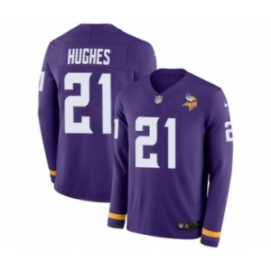 Youth Nike Minnesota Vikings #21 Mike Hughes Limited Purple Therma Long Sleeve NFL Jersey