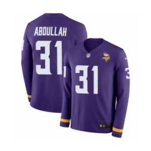 Youth Nike Minnesota Vikings #31 Ameer Abdullah Limited Purple Therma Long Sleeve NFL Jersey