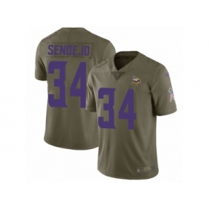 Youth Nike Minnesota Vikings #34 Andrew Sendejo Limited Olive 2017 Salute to Service NFL Jersey