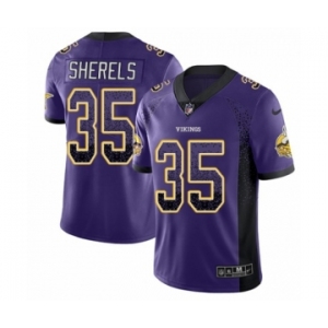 Youth Nike Minnesota Vikings #35 Marcus Sherels Limited Purple Rush Drift Fashion NFL Jersey