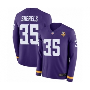 Youth Nike Minnesota Vikings #35 Marcus Sherels Limited Purple Therma Long Sleeve NFL Jersey