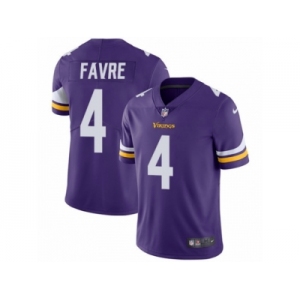 Youth Nike Minnesota Vikings #4 Brett Favre Vapor Untouchable Limited Purple Team Color NFL Jersey