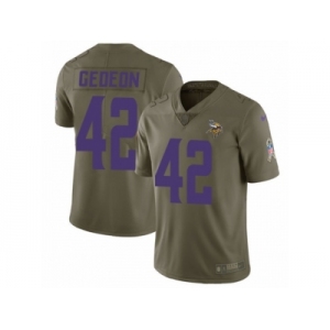 Youth Nike Minnesota Vikings #42 Ben Gedeon Limited Olive 2017 Salute to Service NFL Jersey