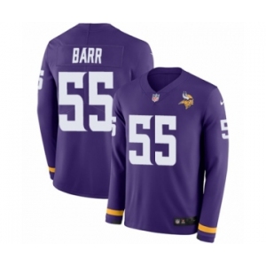 Youth Nike Minnesota Vikings #55 Anthony Barr Limited Purple Therma Long Sleeve NFL Jersey