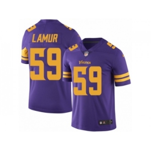 Youth Nike Minnesota Vikings #59 Emmanuel Lamur Limited Purple Rush NFL Jersey