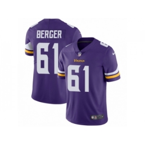 Youth Nike Minnesota Vikings #61 Joe Berger Vapor Untouchable Limited Purple Team Color NFL Jersey