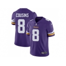 Youth Nike Minnesota Vikings #8 Kirk Cousins Purple Team Color Stitched NFL Vapor Untouchable Limited Jersey