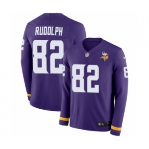 Youth Nike Minnesota Vikings #82 Kyle Rudolph Limited Purple Therma Long Sleeve NFL Jersey