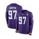 Youth Nike Minnesota Vikings #97 Everson Griffen Limited Purple Therma Long Sleeve NFL Jersey