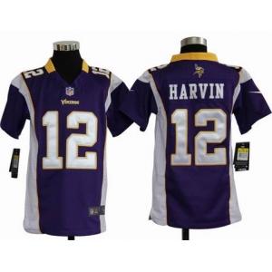 nike youth nfl jerseys minnesota vikings #12 harvin purple[nike]