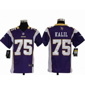 nike youth nfl jerseys minnesota vikings #75 kalil purple[nike]